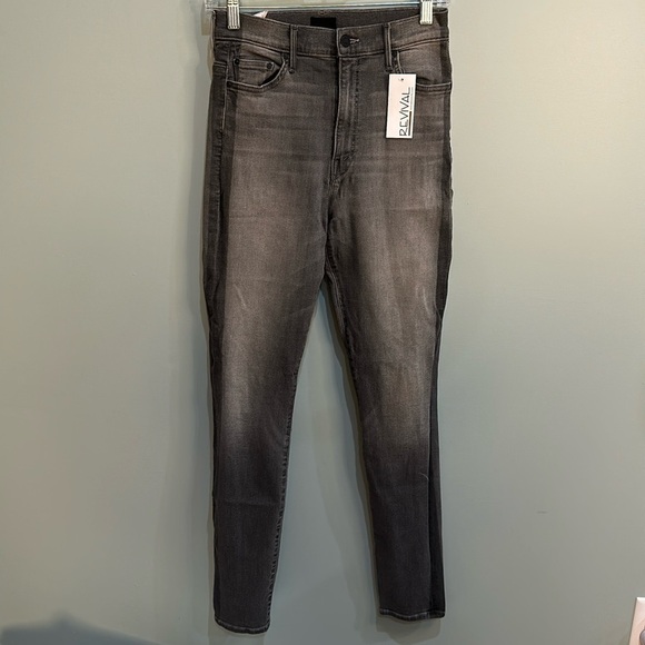 NWT Mother The Swooner in Supermoon Stripe women’s jeans 28 / grey - Picture 5 of 16